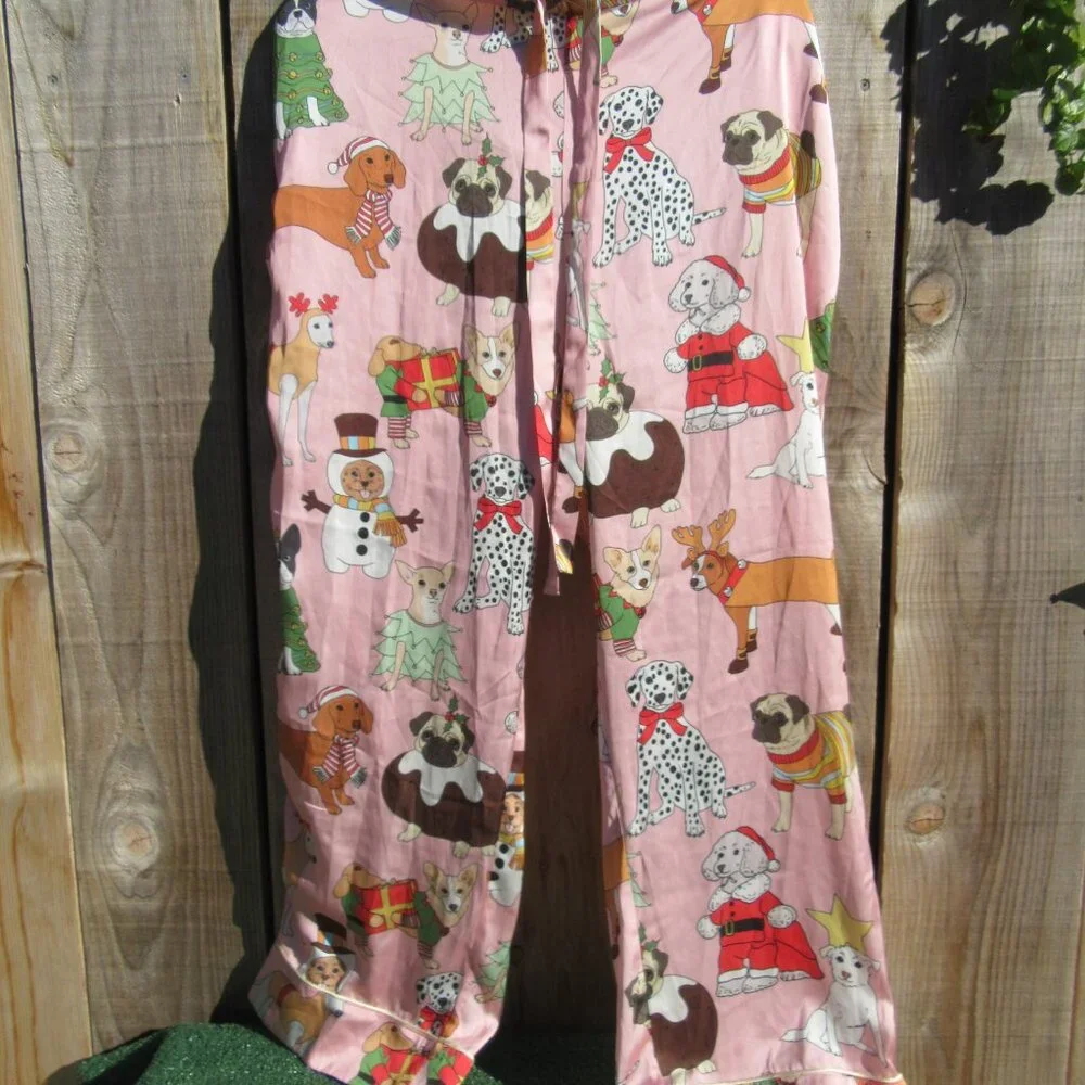 Brand New Karen Mabon Pink Christmas Dog Pajama Top & Pants Set Size 3XL - Picture 8 of 12